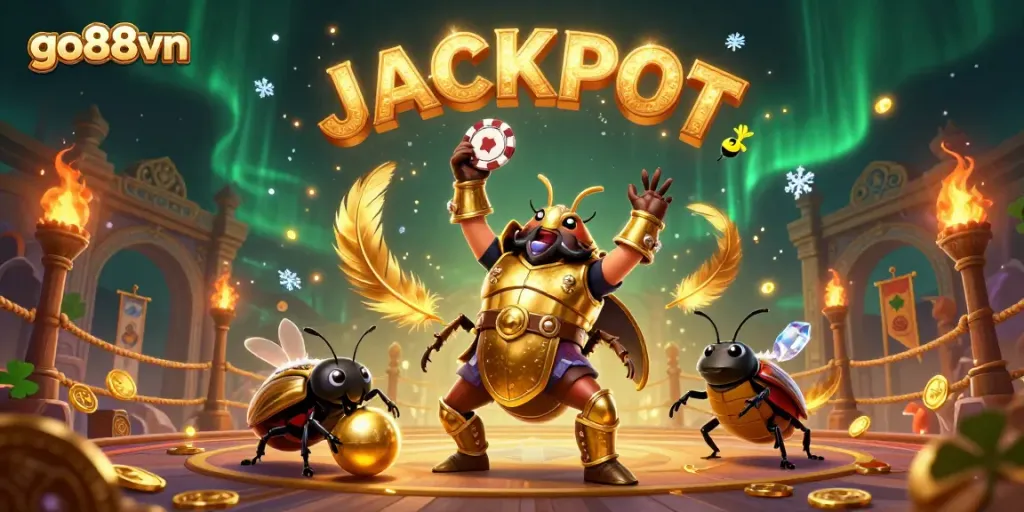 Join the action at go88vn with heroes celebrating a big win in a vibrant casino atmosphere.
