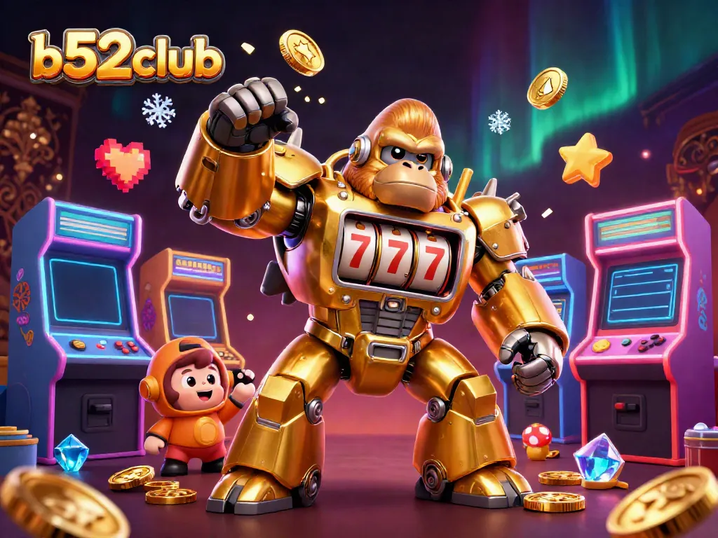 Engage in thrilling games at b52 club with an explosive gaming adventure featuring a golden gorilla mech.