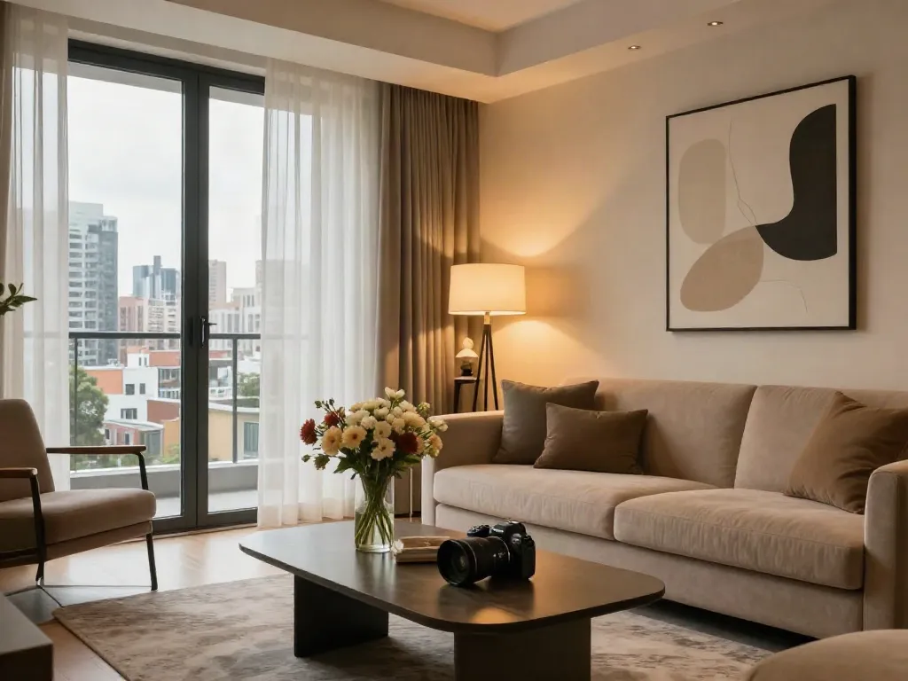 Stylish discreet apartments in the city center, featuring modern decor and inviting ambiance.