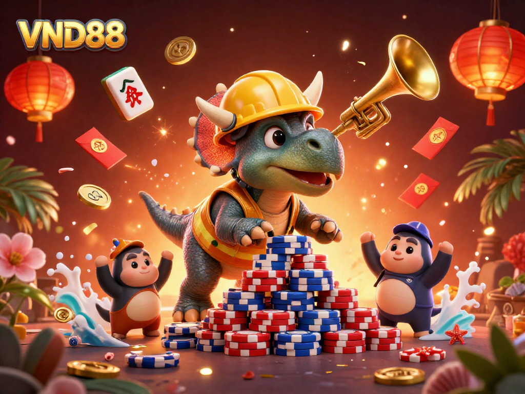 Experience the thrill of VND88 with a vibrant scene of gaming and celebration