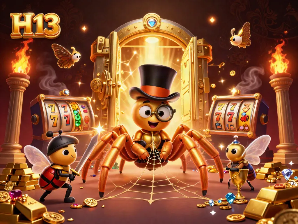 Engage in thrilling gameplay with H 13 at the dazzling online casino, featuring exciting characters and treasures.