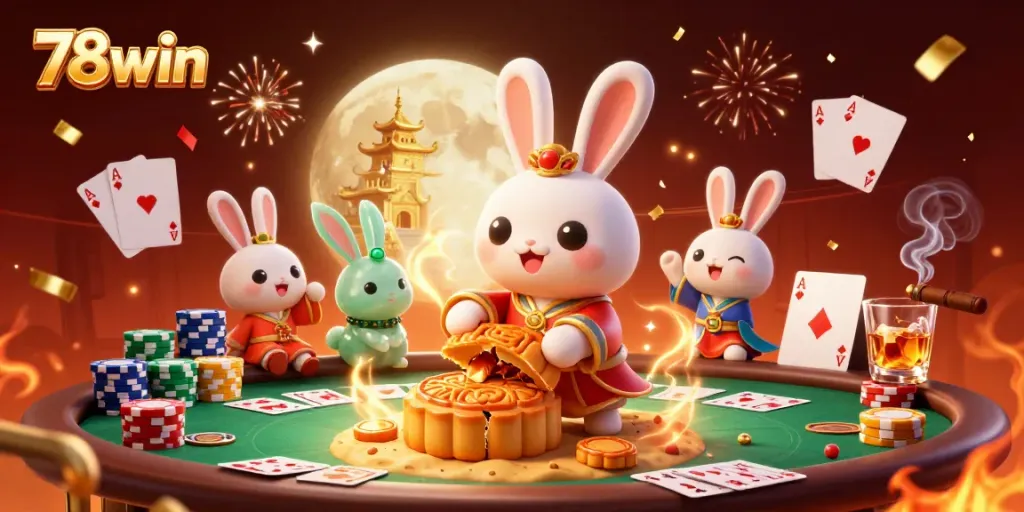 Experience the thrill of 78win gaming with vibrant characters and poker elements.